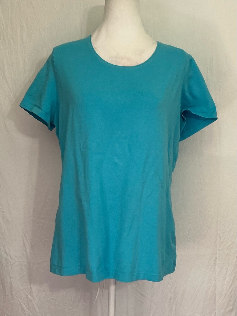 Kim Rogers Teal Short-Sleeve Scoop Neck Tee